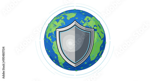 Unified global cybersecurity shield safeguarding digital networks and information systems across the world