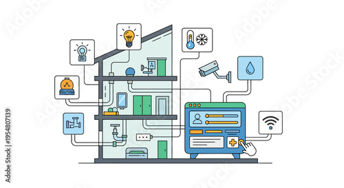 Smart Home Automation System with Connected Devices and User Interface