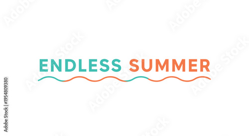 Vector 'Endless Summer' logo with wavy lines