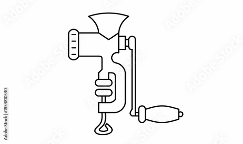 meat grinder also called a meat mincer icon.outline illustration vector