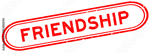 Grunge red friendship word rubber seal stamp on white background