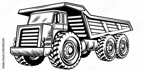 Large Haul Dump Truck Illustration - Heavy Mining and Earthmoving Vector