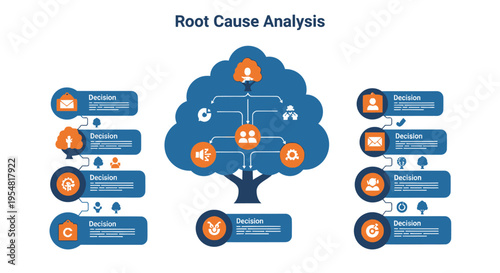 Root Cause Analysis Tree Diagram: Problem Solving, Decision Making, Strategy, Business Process