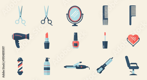 Assortment of Hairdressing and Beauty Salon Tools and Accessories.
