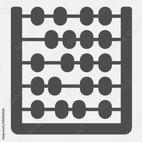 Abacus solid icon, calculations concept. Vector graphics. Wooden calculator sign and editable stroke, glyph style icon for mobile or web design.