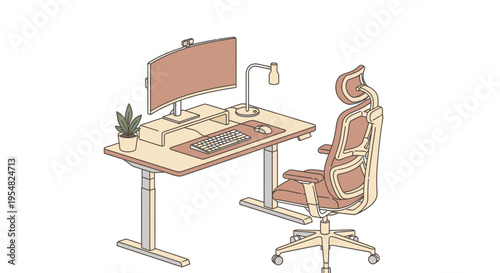 Office Chair and Desk Setup.