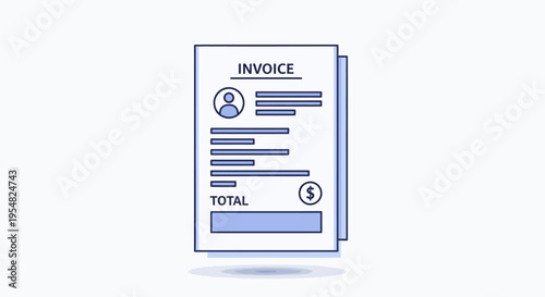 Invoice document with total cost.