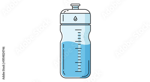 Water Bottle with Measurement Marks.