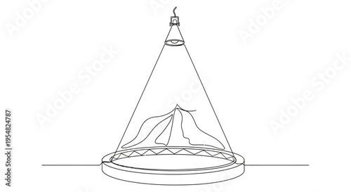 Abstract Stage Spotlight Illuminating Geometric Pattern on Circular Platform