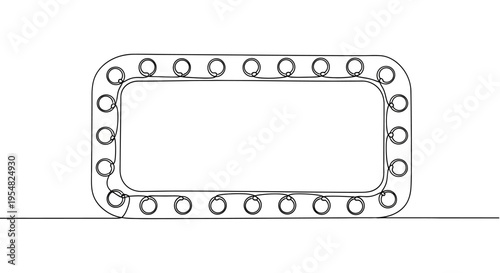 Retro Marquee Sign Frame, Empty Light Bulb Border, Vintage Style Blank Space