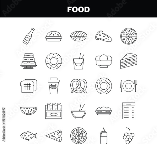 Food & Dining Line Icons
