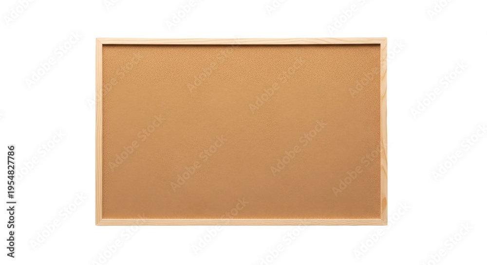 Fototapeta premium Brown cork bulletin board texture isolated on transparent background