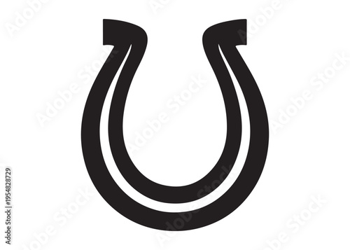 horseshoe logo silhouette vector, lucky iron horseshoes silhouette vector illustration, blacksmith horseshoe logo, horse footwear logo silhouette design on white background