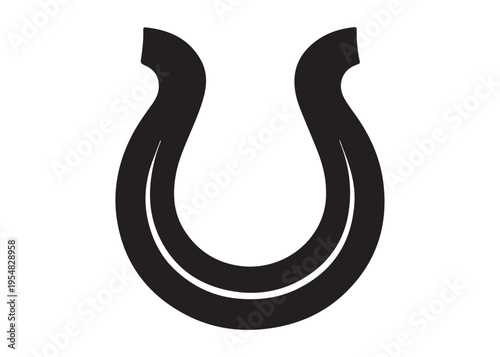 horseshoe logo silhouette vector, lucky iron horseshoes silhouette vector illustration, blacksmith horseshoe logo, horse footwear logo silhouette design on white background