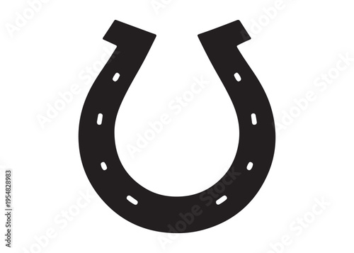 horseshoe logo silhouette vector, lucky iron horseshoes silhouette vector illustration, blacksmith horseshoe logo, horse footwear logo silhouette design on white background