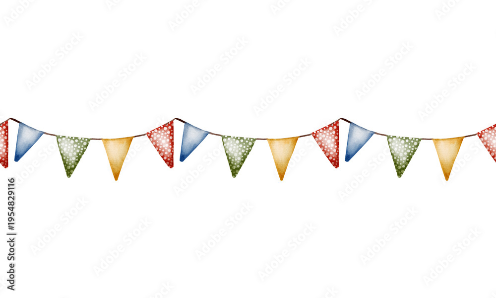 Obraz premium Colorful triangular flags create a playful pattern for design and wrapping purposes