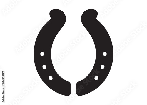 horseshoe logo silhouette vector, lucky iron horseshoes silhouette vector illustration, blacksmith horseshoe logo, horse footwear logo silhouette design on white background