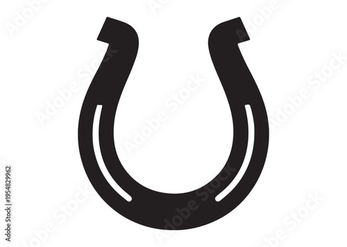 horseshoe logo silhouette vector, lucky iron horseshoes silhouette vector illustration, blacksmith horseshoe logo, horse footwear logo silhouette design on white background