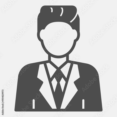 Candidate man solid icon, democracy day concept. Vector graphics. Avatar of voter sign and editable stroke, glyph style icon for mobile or web design.
