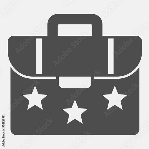 Candidate portfolio solid icon, democracy day concept. Vector graphics. Voter bag sign and editable stroke, glyph style icon for mobile or web design.