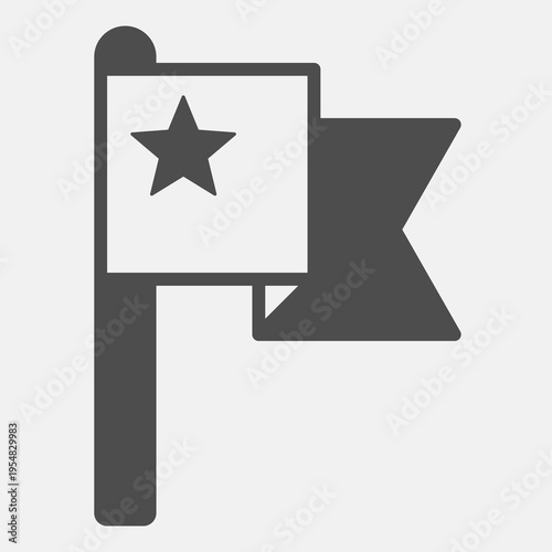 Voters flag solid icon, democracy day concept. Vector graphics. Flag with star sign and editable stroke, glyph style icon for mobile or web design.