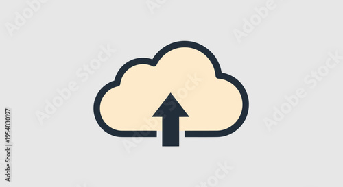 Simple cloud icon with upward arrow indicating upload or data transfer.