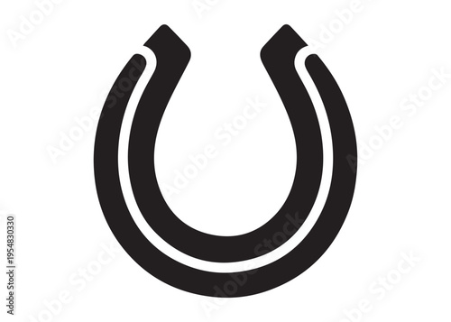 horseshoe logo silhouette vector, lucky iron horseshoes silhouette vector illustration, blacksmith horseshoe logo, horse footwear logo silhouette design on white background
