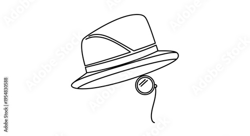 Vintage Fedora Hat with Monocle - Retro Style Accessory