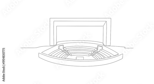 Amphitheater Stage Outline - Minimalist Design for Events and Performances