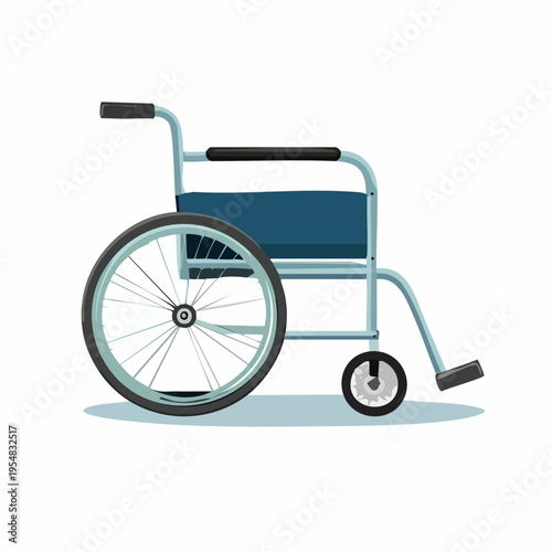 Illustration of a blue wheelchair for people with disabilities or mobility issues.