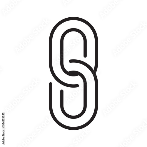 Chain Link Line Icon. Connection and Integration Outline Vector
