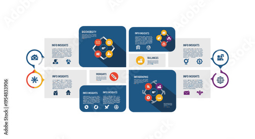 Business Infographic with Icons, Steps, and Data Visualization