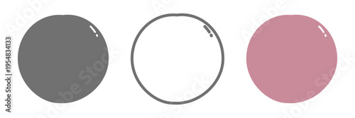 すもも・プラムアイコンセット 白黒・線画・カラー