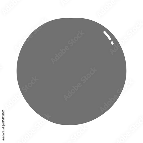 すもも・プラムのシンプルなフラットアイコン 白黒