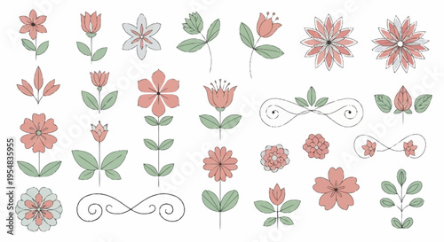 Charming Floral Elements for Elegant Designs