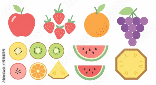 Vibrant Hand Drawn Fruits Collection for Fun and Healthy Designs