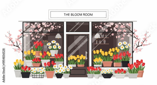Charming Floral Shopfront with Colorful Flower Displays