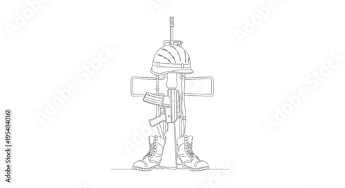 Vector illustration of a robot with a helmet and tools