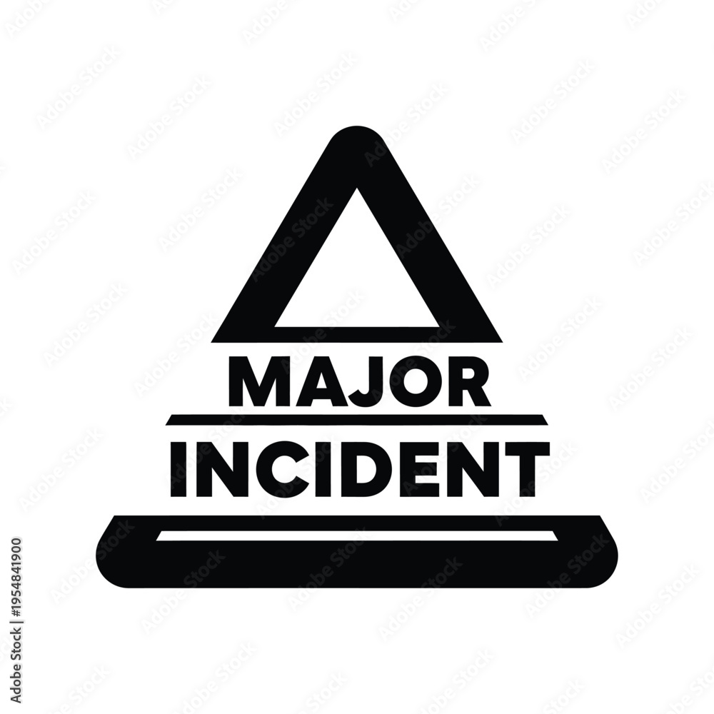 Φωτογραφία A stark black and white graphic depicts a triangular warning sign with the text