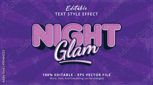 Night Glam purple editable text effect