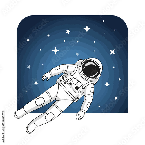 Astronaut floating in starry deep space, outer space exploration, cosmic adventure