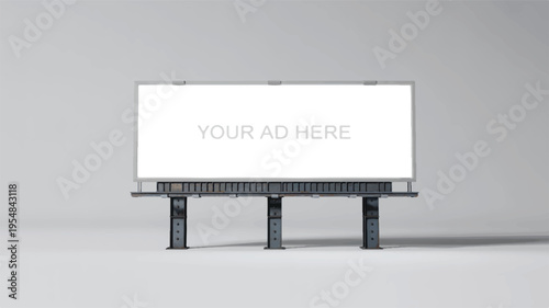Outdoor advertising billboard with 'your ad here' text for marketing mockups with billboard mockup