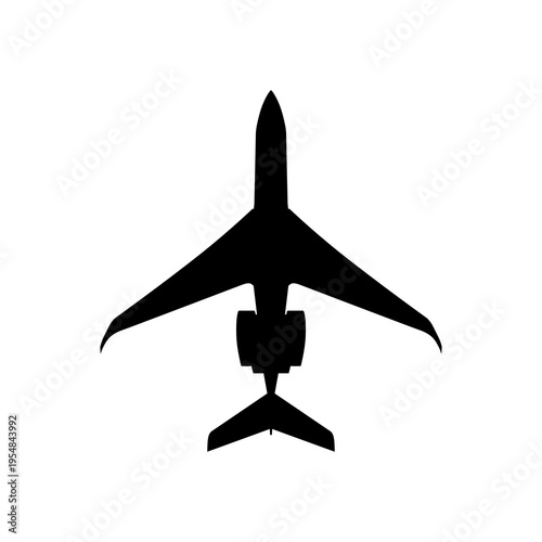 Gulfstream G700 Ultra-Long-Range Large-Cabin Business Jet Plan View Silhouette Black Isolated White