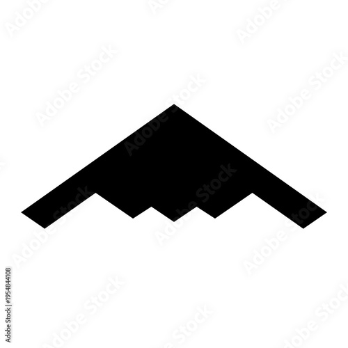 Northrop Grumman B-2 Spirit Stealth Flying Wing Bomber Plan View Silhouette Black Isolated White