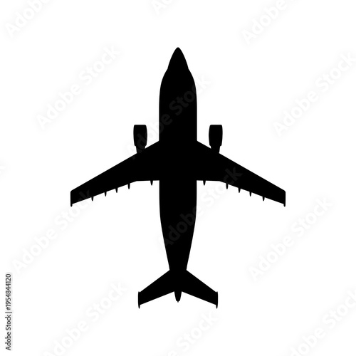 Airbus Beluga A300-600ST Outsize Cargo Freighter Plan View Silhouette Black Isolated White