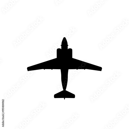 Antonov An-72 Coaler Over-Wing Engine STOL Jet Plan View Silhouette Black Isolated White