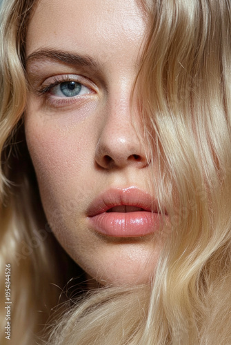 Close-up portrait of a blonde