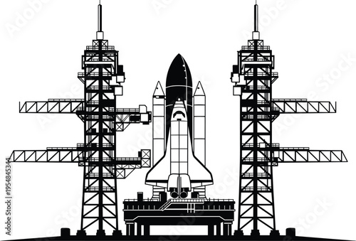 This metadata is optimized for the space shuttle illustration, focusing on aerospace engineering, exploration, and technical design.