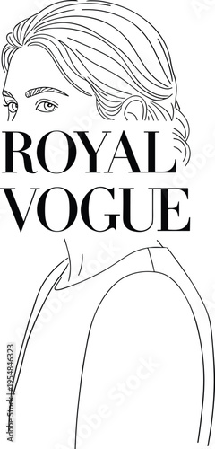 Elegant woman in royal vogue style illustration
