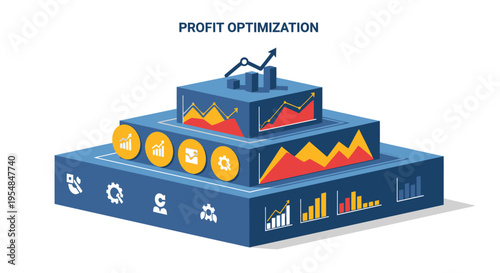 Profit Optimization Pyramid Chart with Graphs and Icons